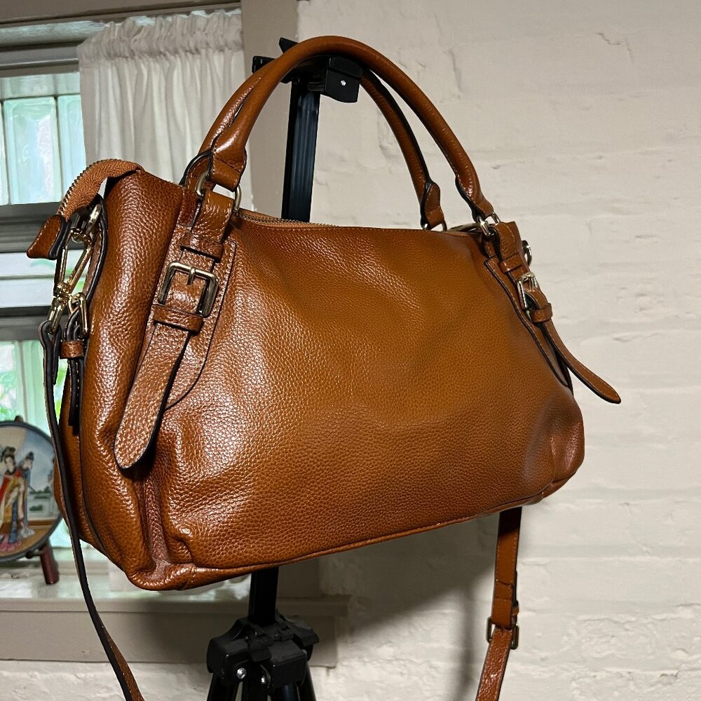 Vintage Kattee Caramel Brown Leather Bag, Like New Condition